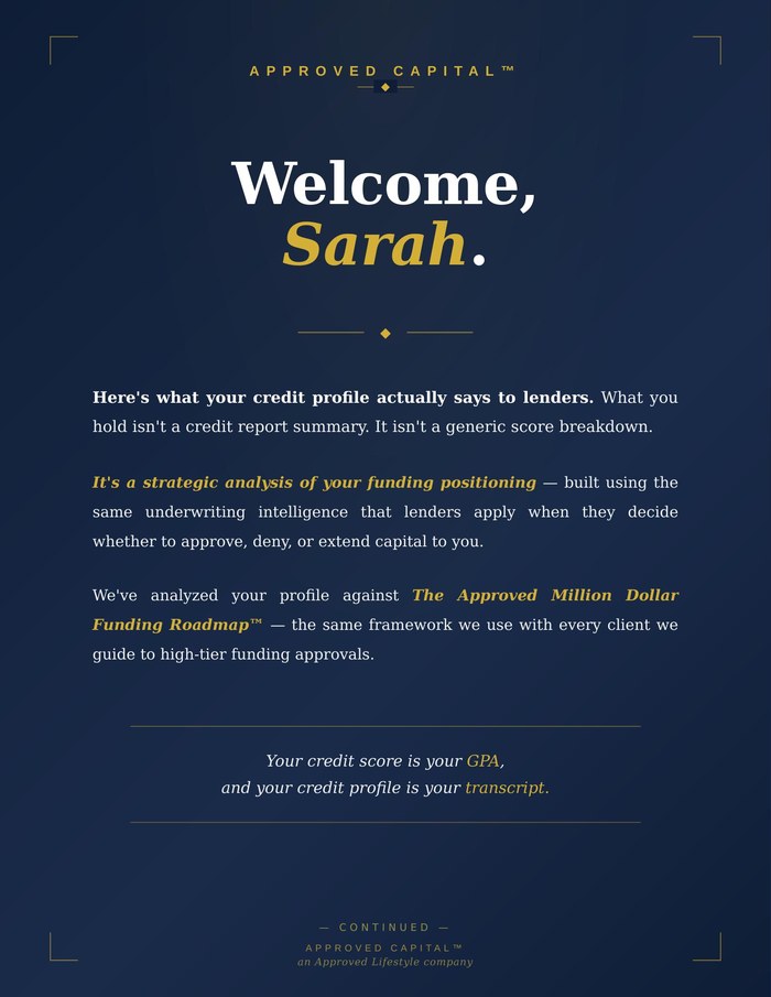 Audit page — Welcome
